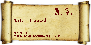 Maler Hasszán névjegykártya